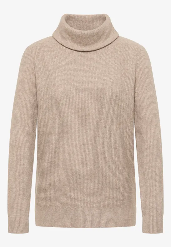 Strukturpullover sandalwood beige melange