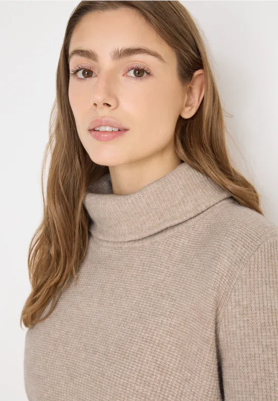 Strukturpullover sandalwood beige melange