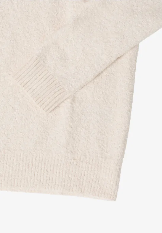 Softer Bouclé Strickpullover light greige