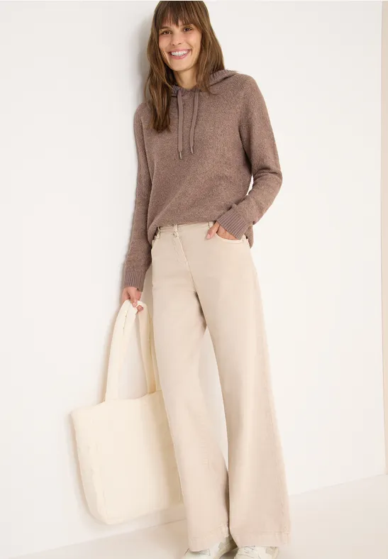 Softer Bouclé Strickpullover chocolate mousse melange