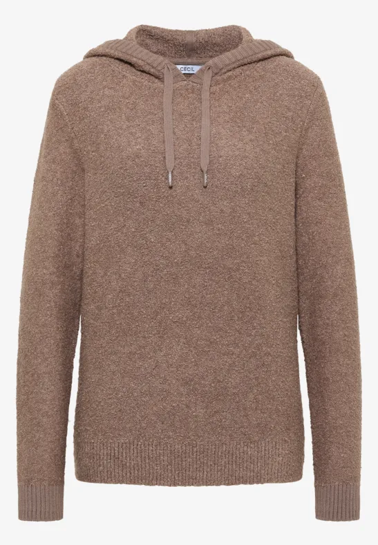 Softer Bouclé Strickpullover chocolate mousse melange