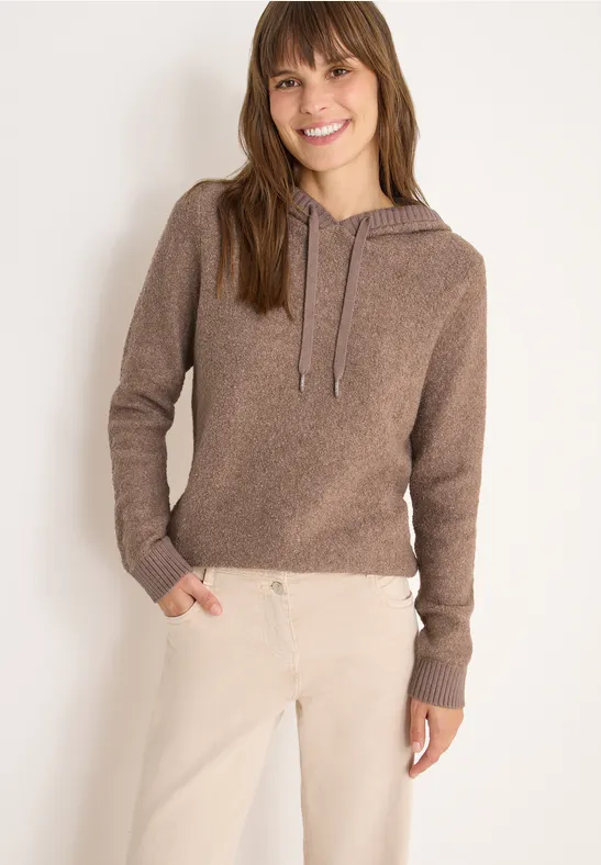 Softer Bouclé Strickpullover chocolate mousse melange
