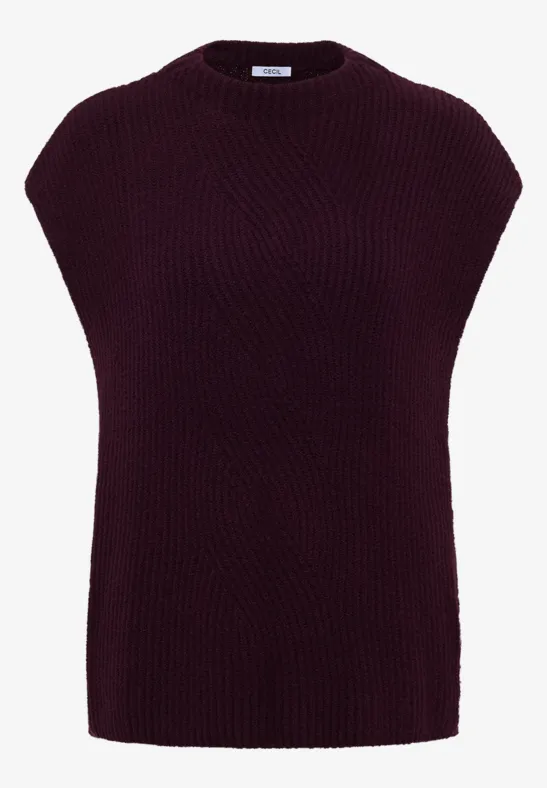 Pullunder mit Strickdetail eggplant red