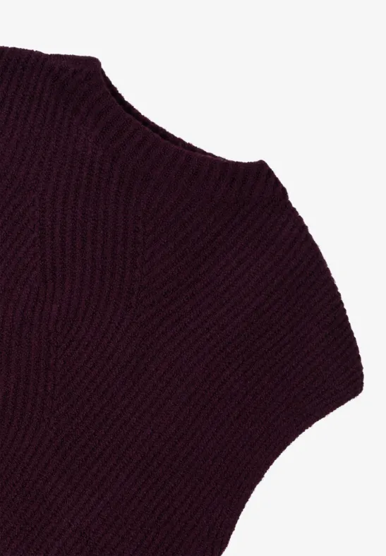 Pullunder mit Strickdetail eggplant red