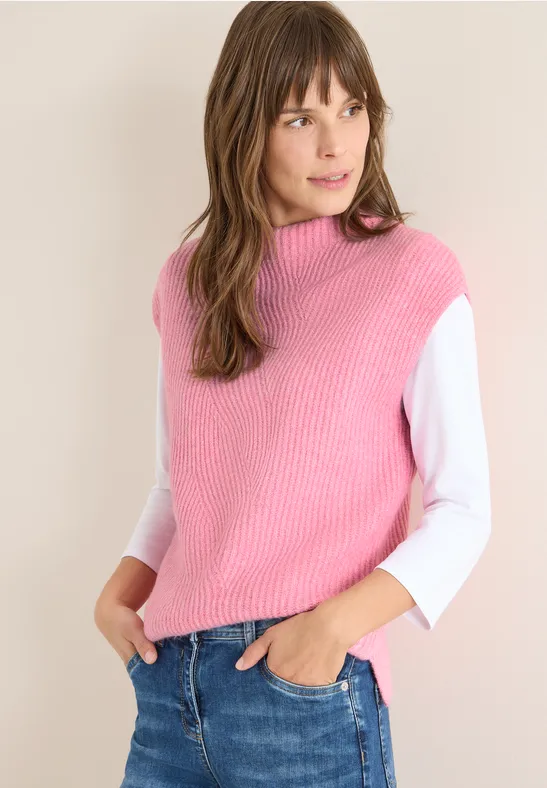 Trui met gebreid detail dark blossom melange