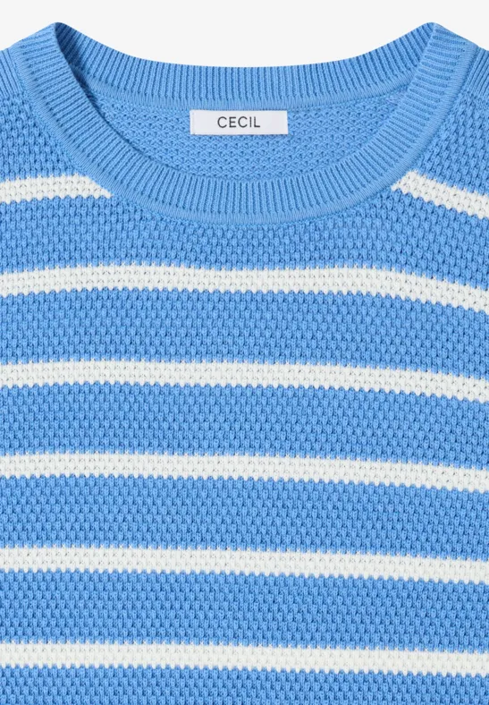 Gestreifter Pullover fountain blue
