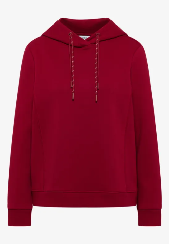 Hoodie mit Stickerei beaujolais red