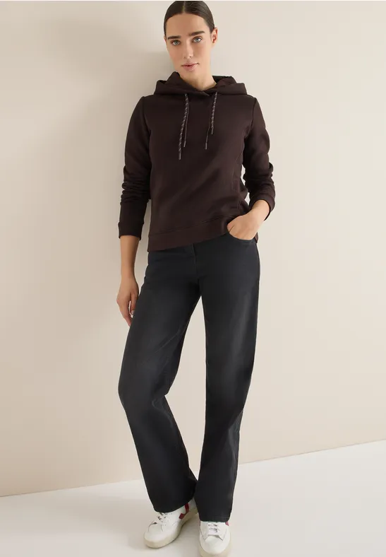 Hoodie mit Stickerei tartufo brown