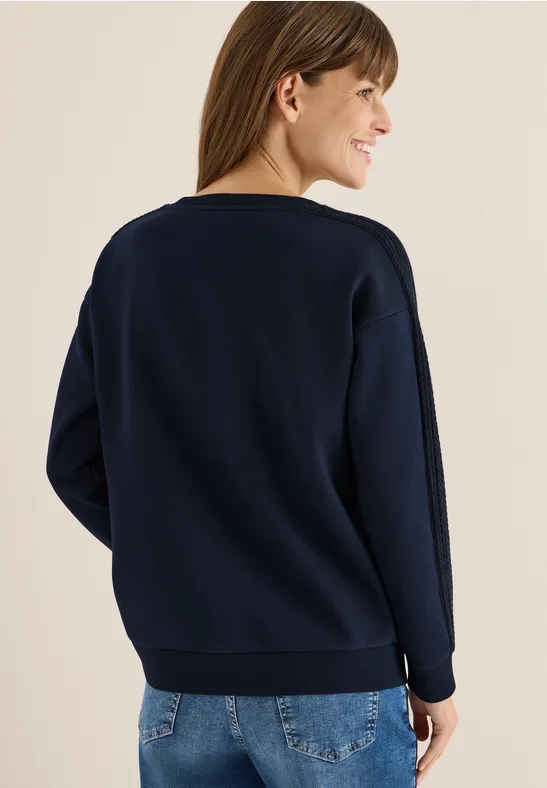 Sweatshirt mit Zopfdetail urban dark blue