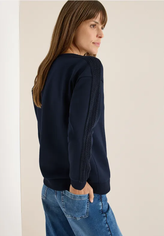 Sweatshirt mit Zopfdetail urban dark blue