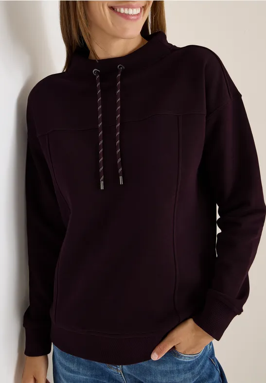 Funnelneck Sweatshirt eggplant red