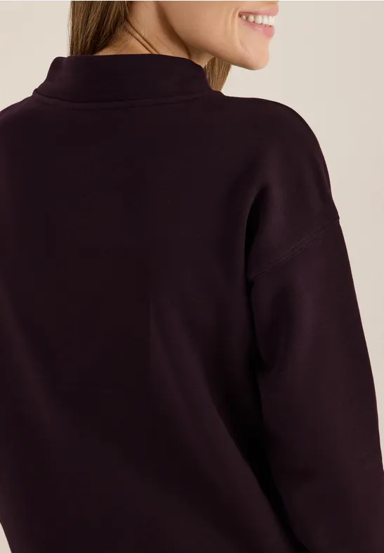 Funnelneck Sweatshirt eggplant red