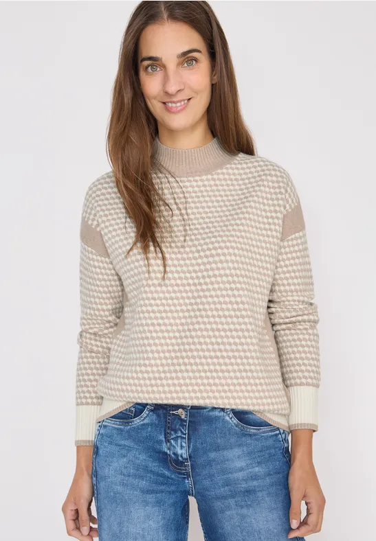 Struktur-Pullover sandalwood beige melange