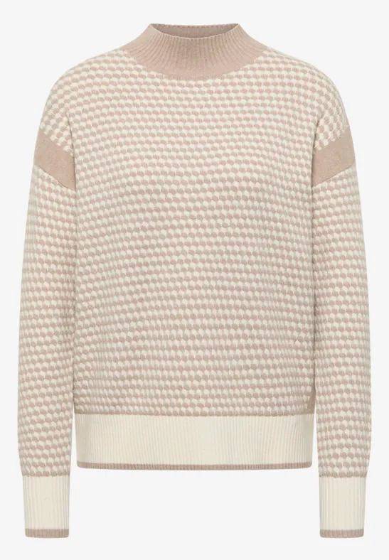 Struktur-Pullover sandalwood beige melange