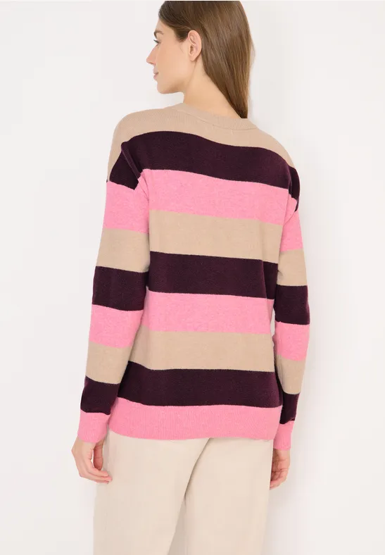 Pull à rayures eggplant red