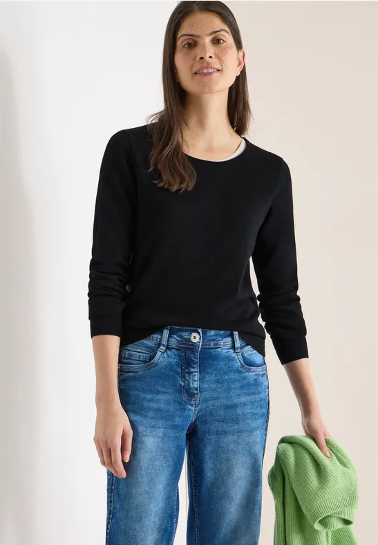 Pull-over en couleur unie Black