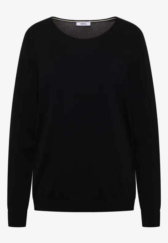 Pull-over en couleur unie Black