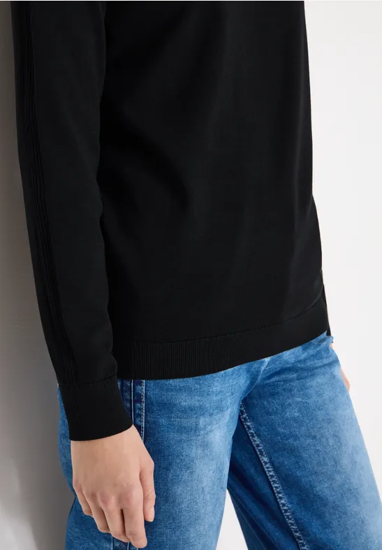 Pull-over en couleur unie Black
