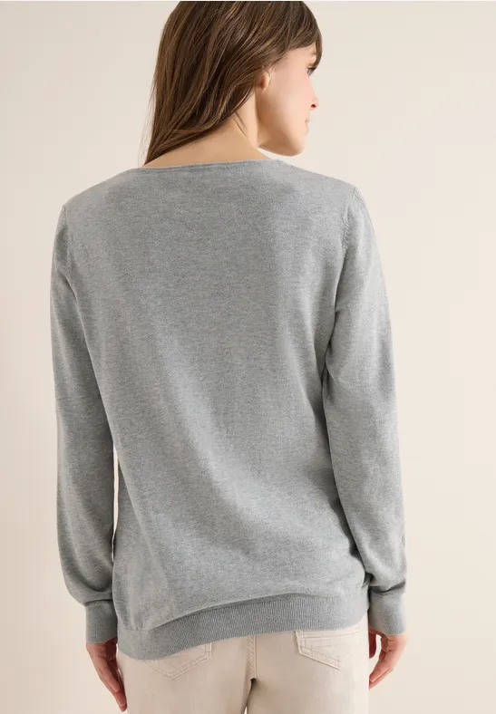 Pull-over en couleur unie mineral grey melange