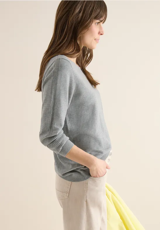 Pull-over en couleur unie mineral grey melange