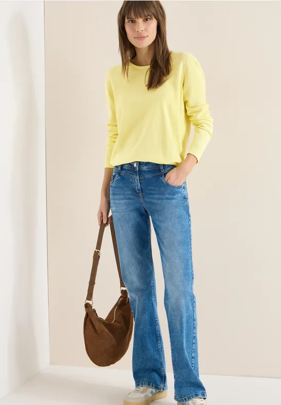 Pull-over en couleur unie iced yellow melange