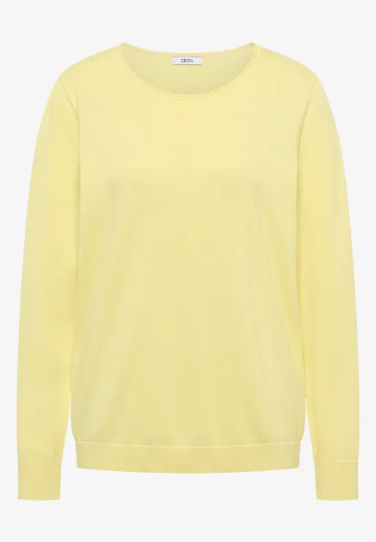 Pull-over en couleur unie iced yellow melange