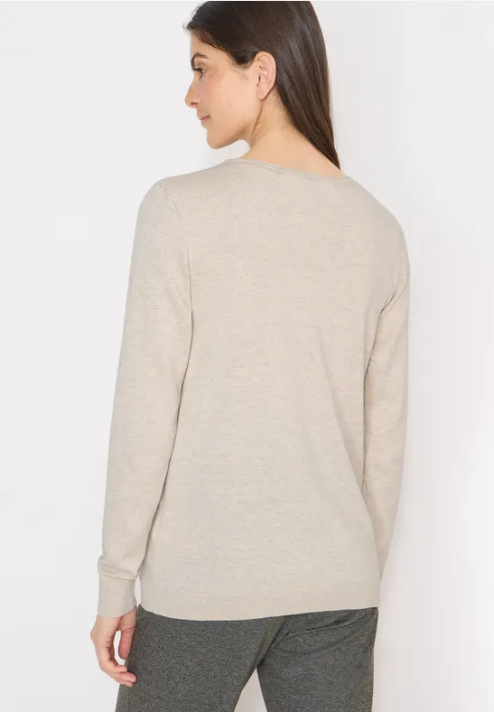 Pullover in Unifarbe egg beige melange