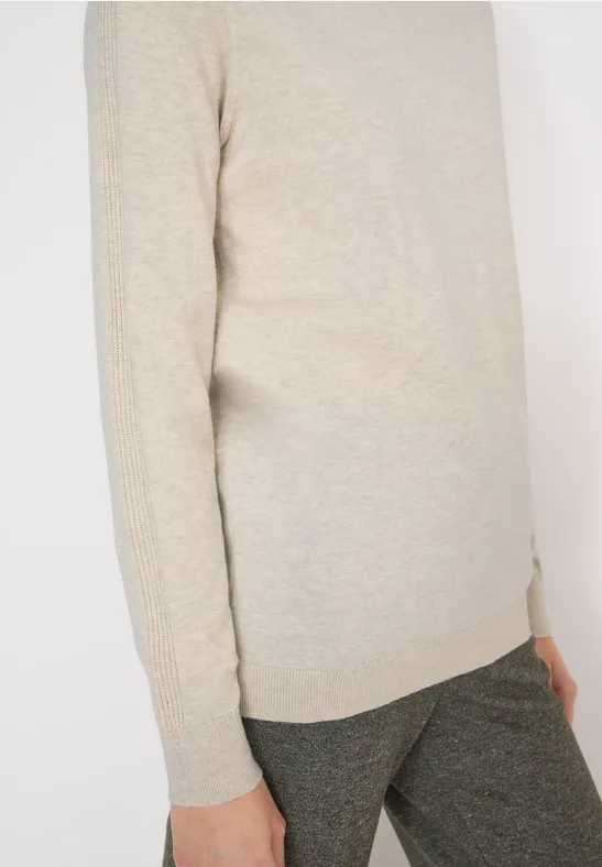 Pullover in Unifarbe egg beige melange