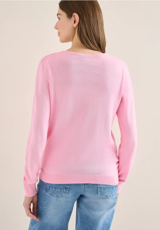 Trui in effen kleur flamingo rose