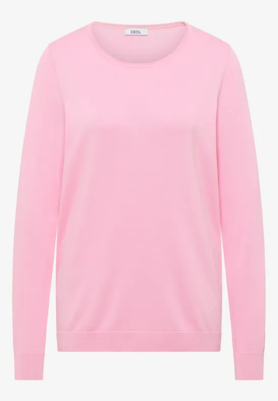 Trui in effen kleur flamingo rose