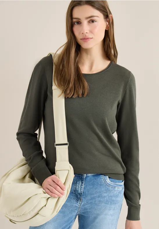 Trui in effen kleur khaki