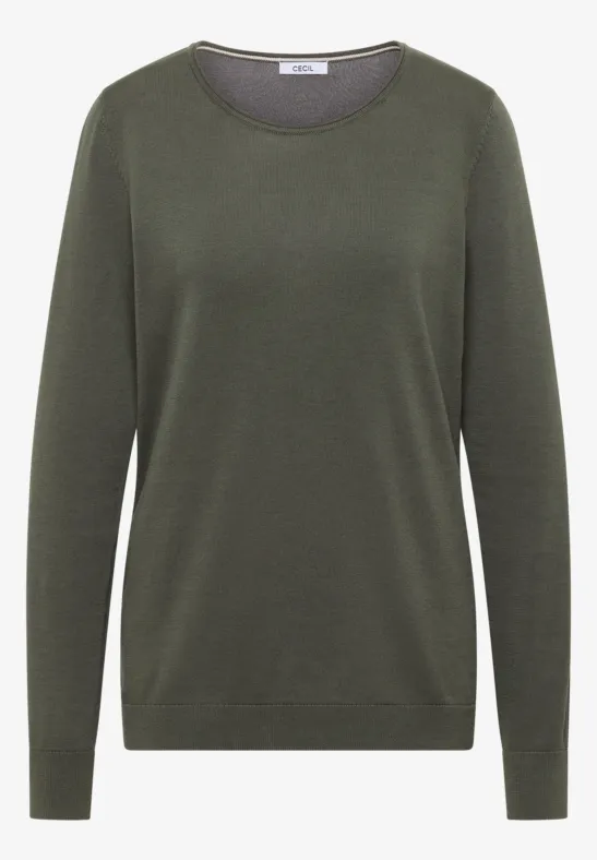 Trui in effen kleur khaki