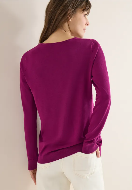 Pull-over en couleur unie magenta purple