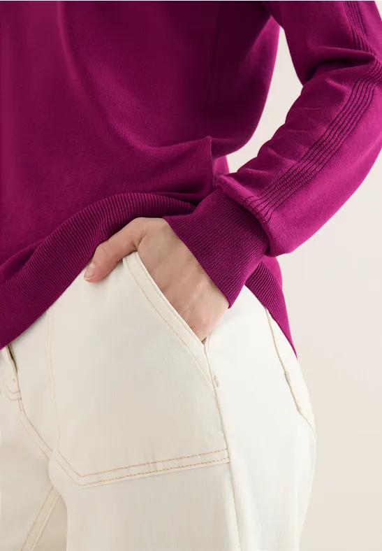 Pull-over en couleur unie magenta purple
