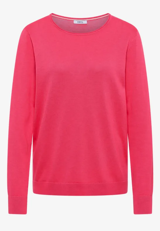 Pull-over en couleur unie geranium red