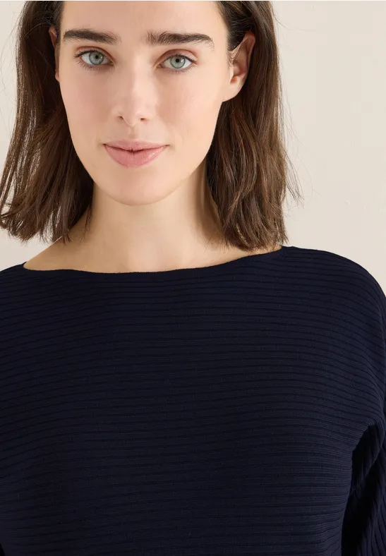 Cosy structuurmix Dolman urban dark blue