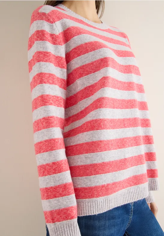 Gestreifter Melange Pullover pumkin orange