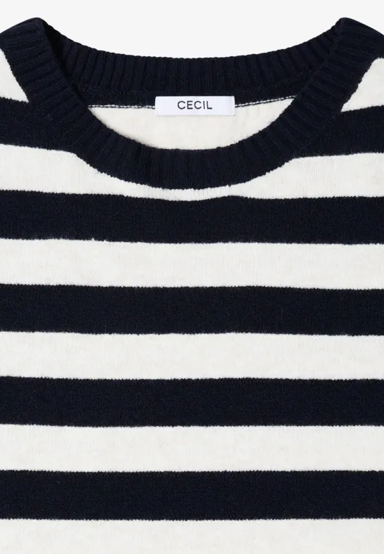 Sweter melanżowy w paski urban dark blue