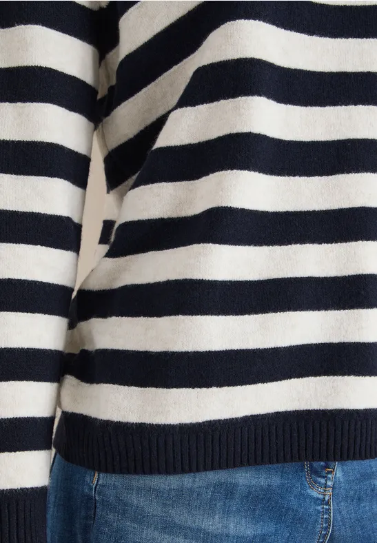 Sweter melanżowy w paski urban dark blue