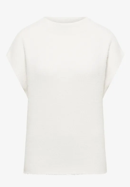 Tweekleurige trui van verengaren light greige