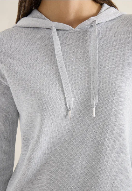 Jacquard hoodie met glitter luna grey melange