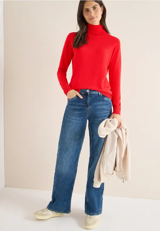 Pull à col roulé basique pumpkin orange