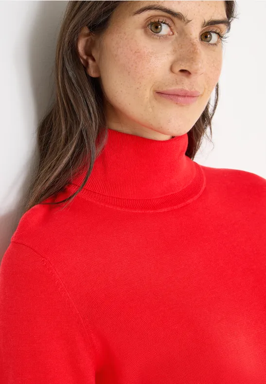 Pull à col roulé basique pumpkin orange