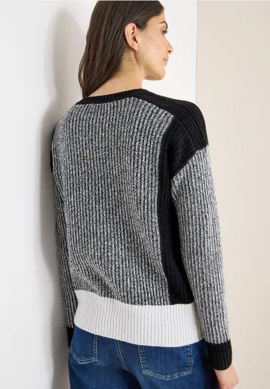 Doux pull en mouliné Black