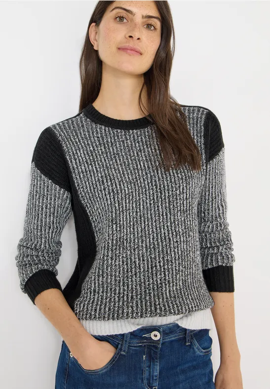 Doux pull en mouliné Black