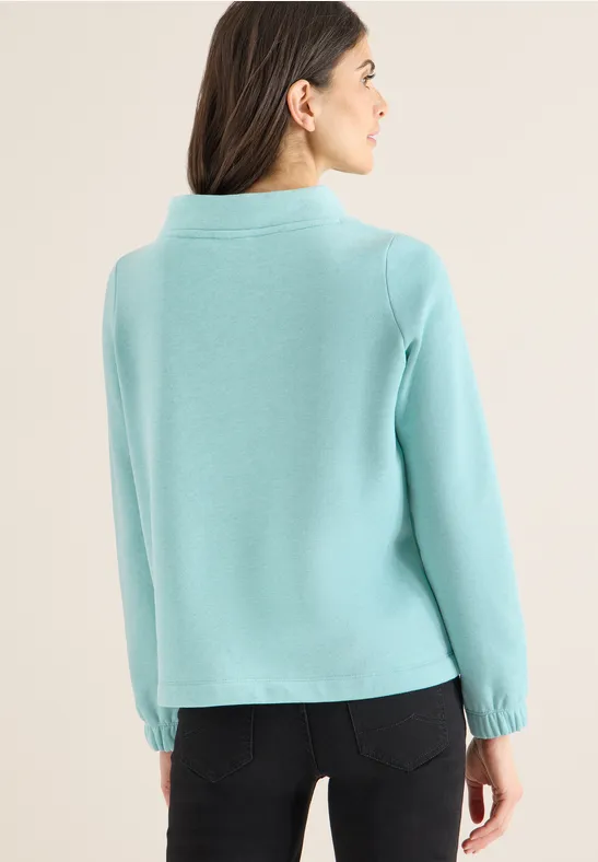 Funnelneck Sweatshirt foam blue melange