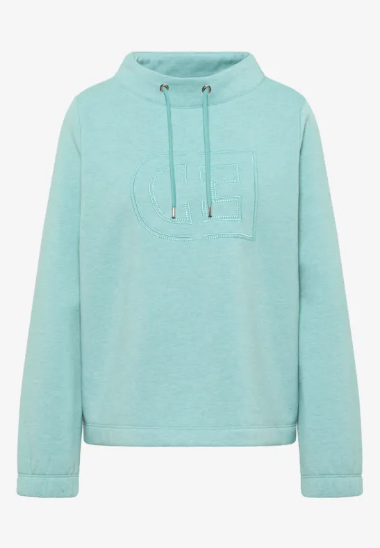Funnelneck Sweatshirt foam blue melange