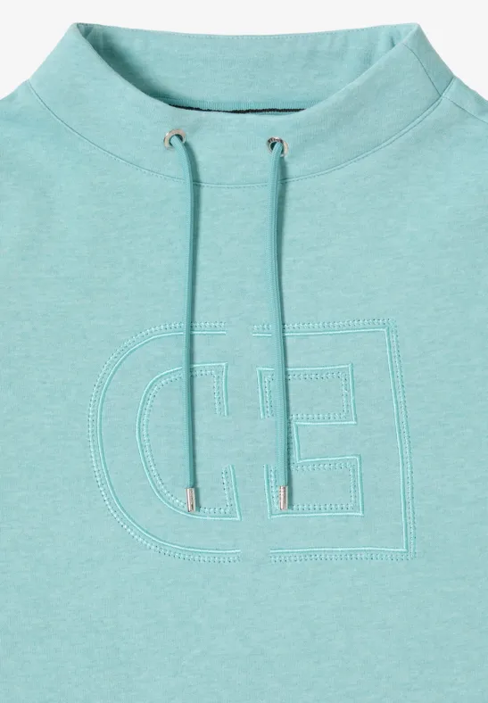 Funnelneck Sweatshirt foam blue melange