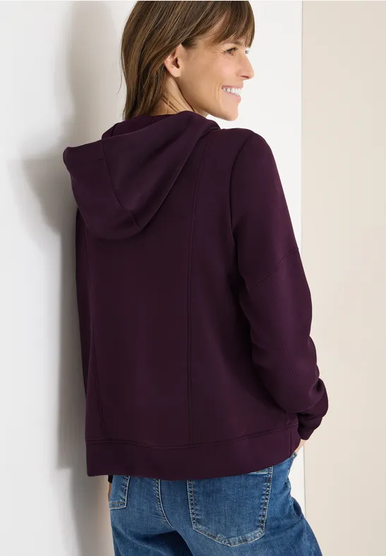 Troyer-Sweatshirt mit Kapuze eggplant red