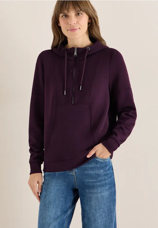 Troyer-Sweatshirt mit Kapuze eggplant red